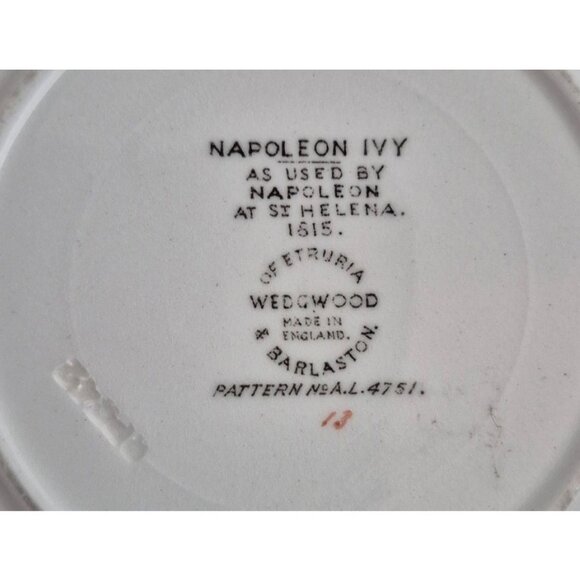 Wedgwood Napoleon Ivy Plate 5 7/8 in Pattern No. AL 4751 England Queens Ware - Picture 2 of 10